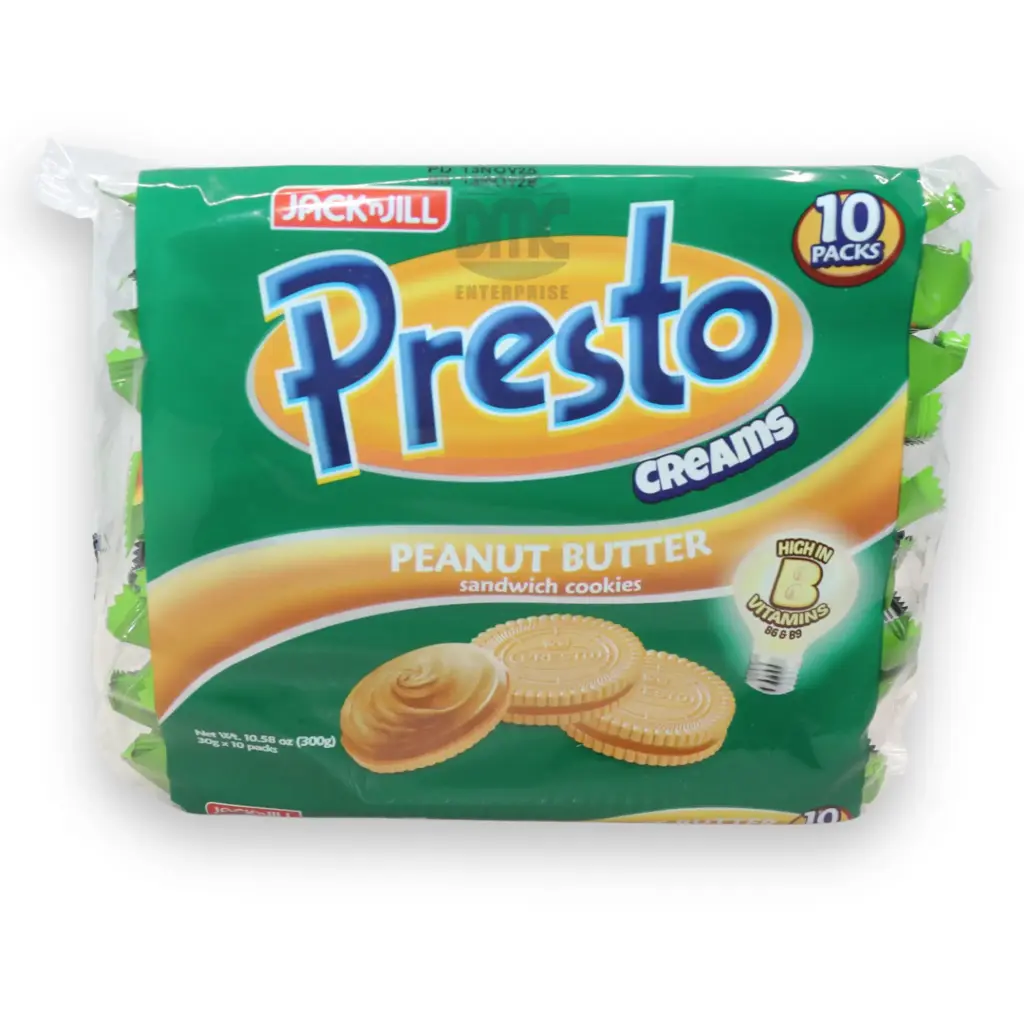Presto Creams Peanut Butter Sandwich Cookies (30g x 10 x 20) (LOCAL)