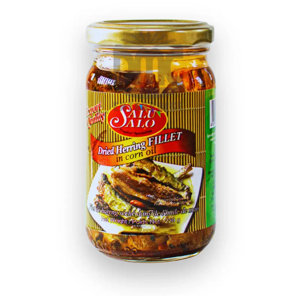 SaluSalo Dried Tuyo Fillet (Dried Herring) Regular in Corn Oil Bottle (220g x 24)