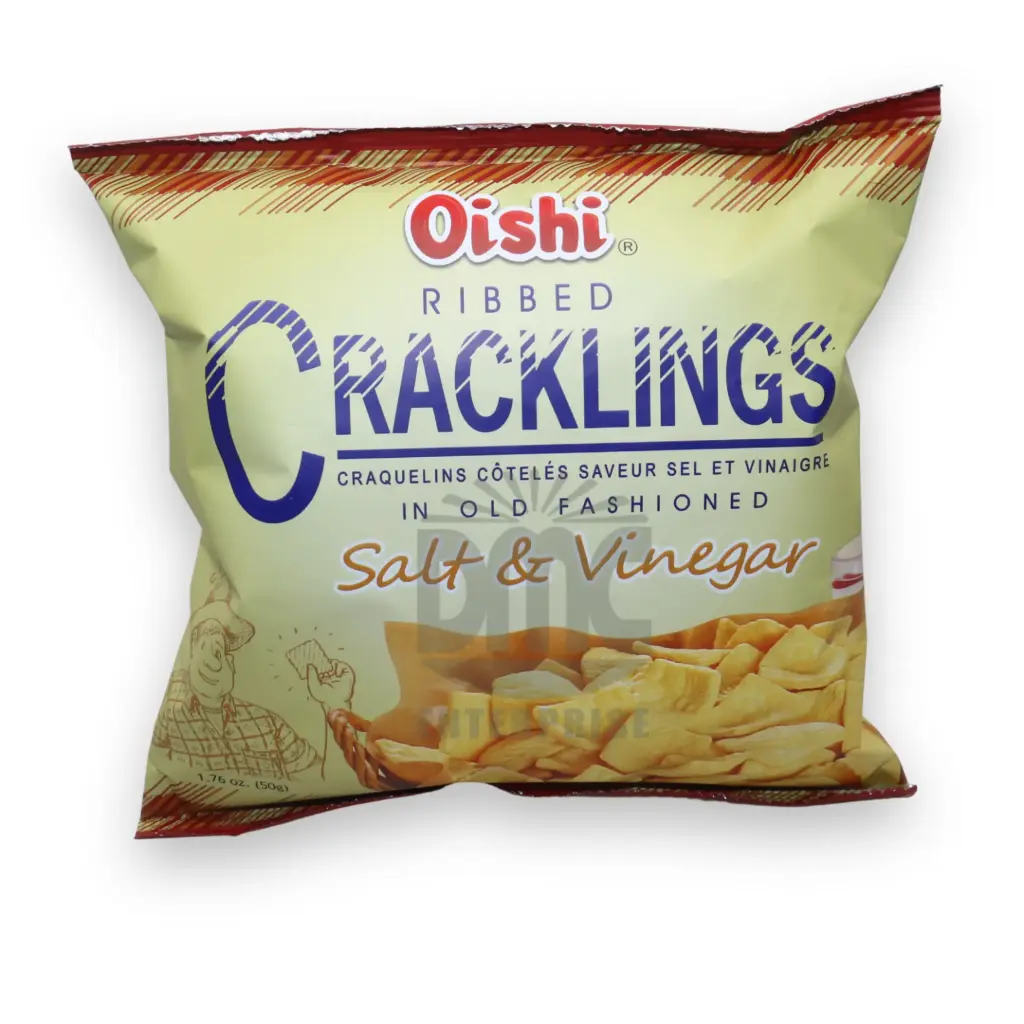 Oishi Ribbed Cracklings Salt & Vinegar (50g x 50)