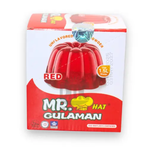 Mr. Hat Gulaman Unflavored Jelly Powder Red (25g x 10 x 10)